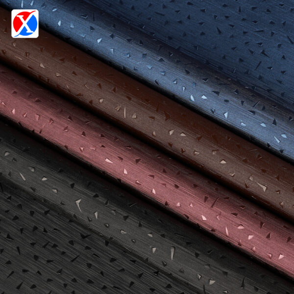 XZ60005 geometric textured PVC upholstery leather in multiple colors
