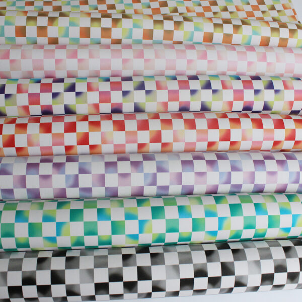 XZ60067 Colorful Checkered PVC Synthetic Leather for Bags (1)