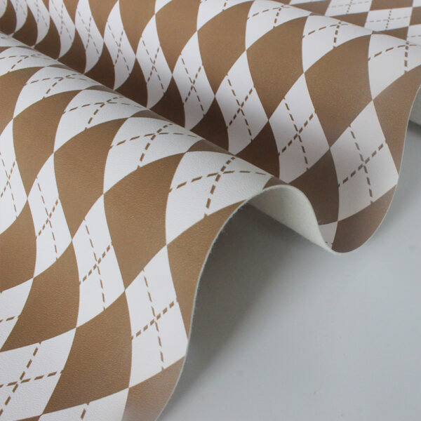 XZ60074 Argyle Printed PVC Synthetic Leather for Table Covers (1)