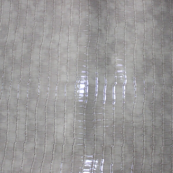 CORCO 002 glossy crocodile embossed PVC leather for bags with terry fabric backing