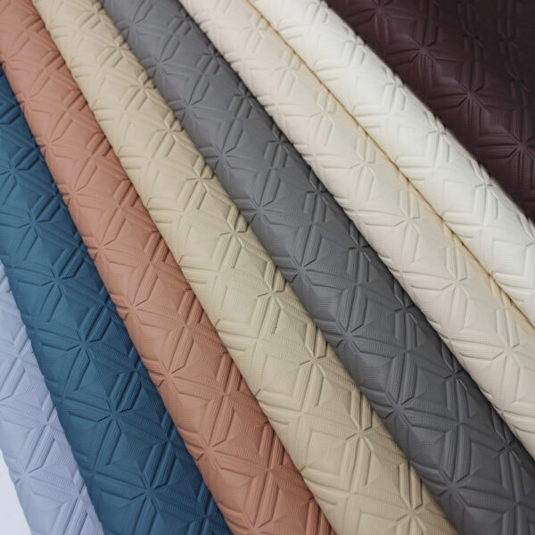 XZ73603 3D geometric embossed PVC leather for bags