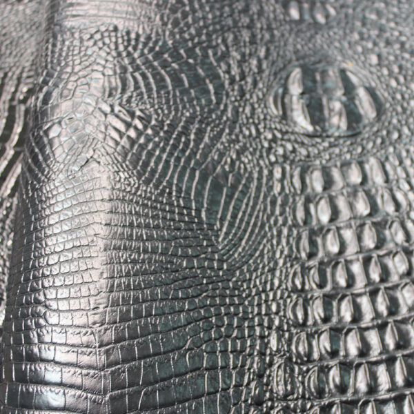 CORCO 001 crocodile embossed PVC leather for bags with terry fabric backing (2) CORCO 001 crocodile embossed PVC leather for bags with terry fabric backing