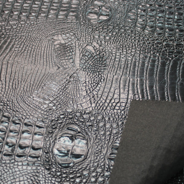 CORCO 001 crocodile embossed PVC leather for bags with terry fabric backing (3) CORCO 001 crocodile embossed PVC leather for bags with terry fabric backing