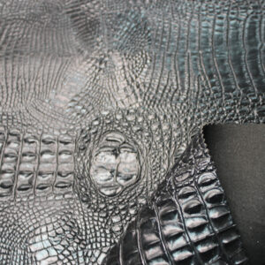 CORCO 001 crocodile embossed PVC leather for bags with terry fabric backing
