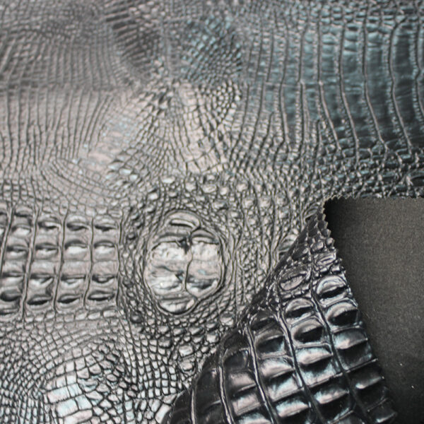 CORCO 001 crocodile embossed PVC leather for bags with terry fabric backing (4) CORCO 001 crocodile embossed PVC leather for bags with terry fabric backing