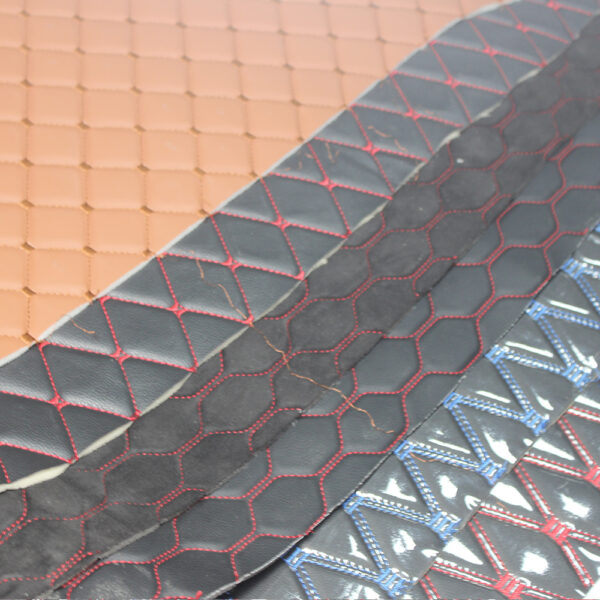 contrast stitch diamond quilted leather for car seats