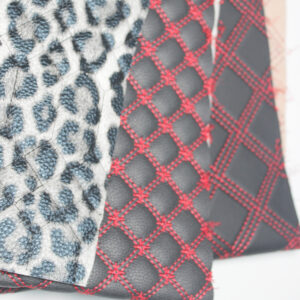 HX004 3D diamond quilted PVC automotive leather