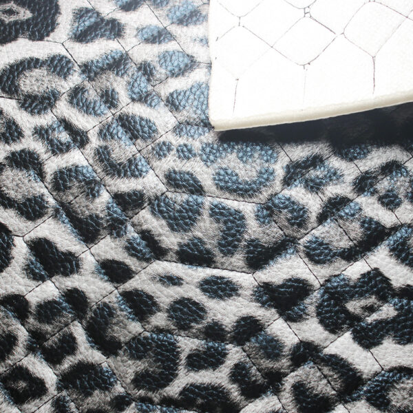 HX004 leopard print quilted PVC automotive leather with 5mm foam backing (4) quilted automotive leather with 5mm foam