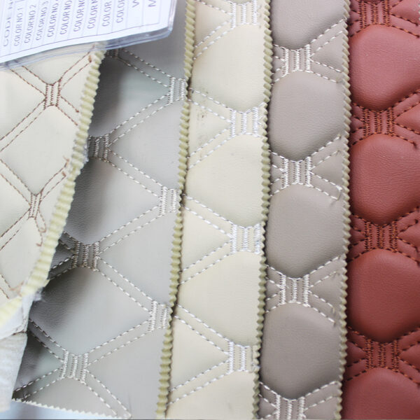 geometric stitched leather for car seat panels