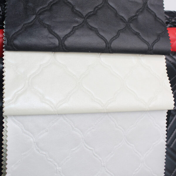 HX006 quilted PVC automotive leather with nonwoven fabric backing