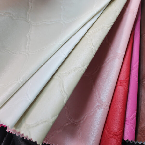 curved quilted PVC leather for car seats