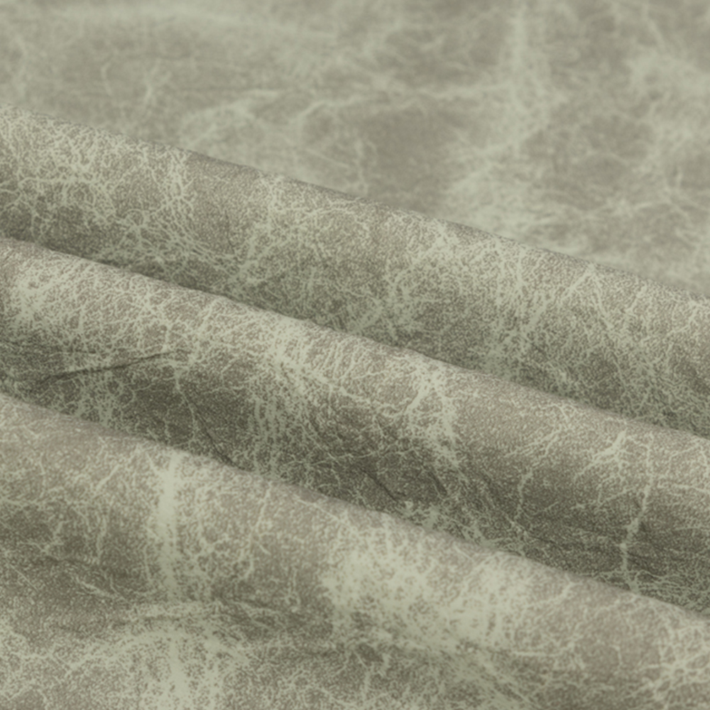 XZ60026 vintage distressed PVC leather with toweling backing