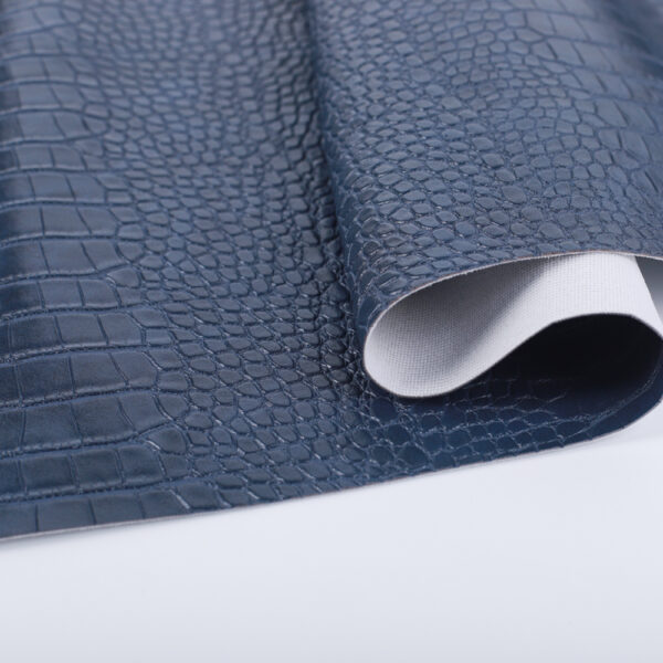 XZ60032 crocodile grain PVC leather for bags with terry fabric backing
