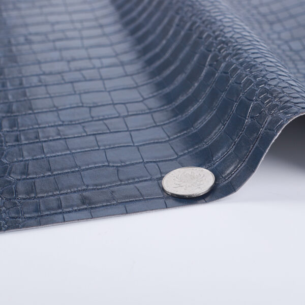 XZ60032 crocodile grain PVC leather for bags with terry fabric backing