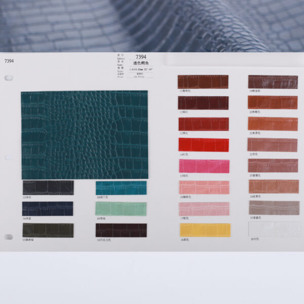 XZ60032 crocodile grain PVC leather for bags with terry fabric backing