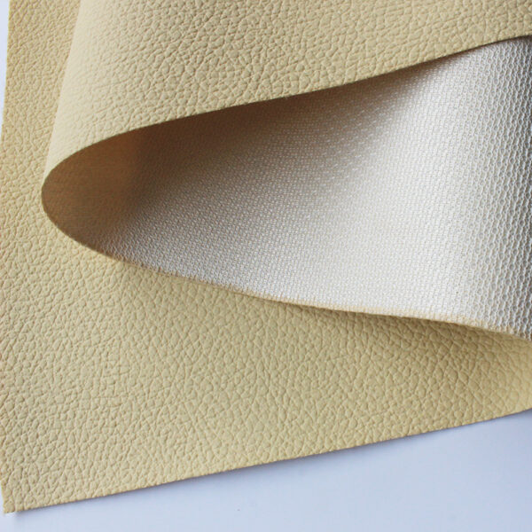 XZ60039 litchi grain PVC automotive upholstery leather (1) XZ60039 PVC leather with textured knitted backing