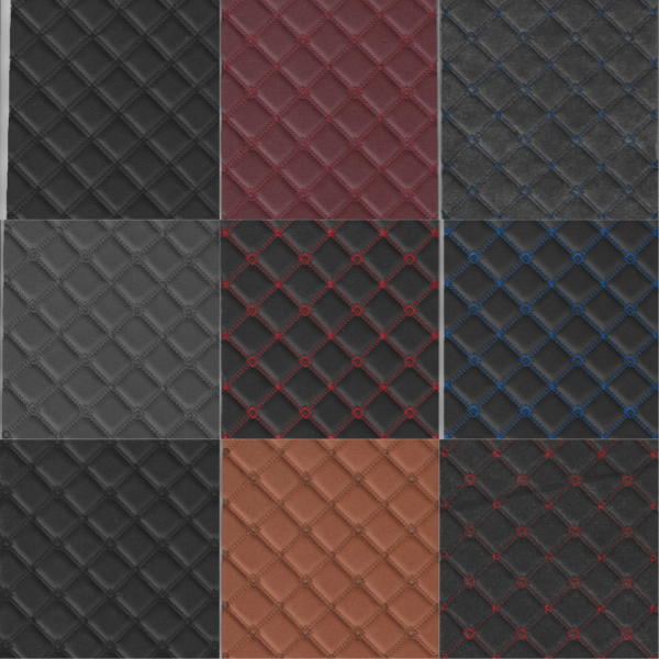 XZ60081 quilted automotive leather foam construction