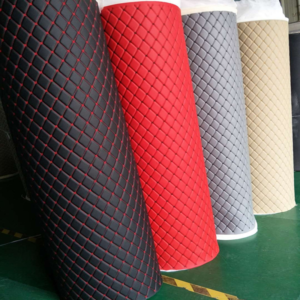 XZ60081 diamond quilted PVC automotive leather