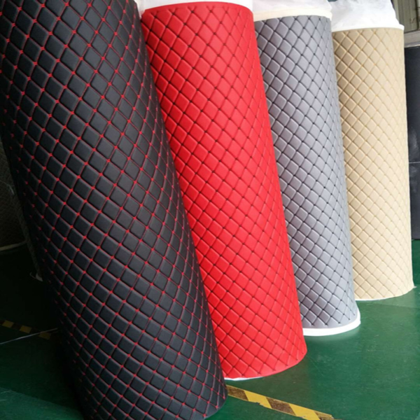 XZ60081 diamond quilted PVC automotive leather