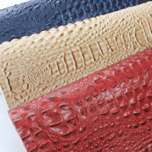 XZ60041 deep crocodile embossed PVC leather for bags with brush backing
