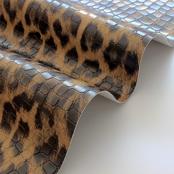 XZ60051 snake pattern embossed PVC leather for bags with brush backing (6) XZ60051 snake pattern embossed PVC leather for bags with brush backing