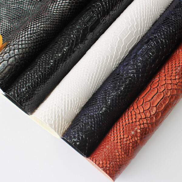 XZ60052 snake pattern embossed PVC leather for bags (5) XZ60052 snake pattern embossed PVC leather for bags