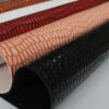 XZ60053 glossy small crocodile grain PVC leather for bags with brush backing
