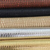 XZ60053 glossy small crocodile grain PVC leather for bags with brush backing