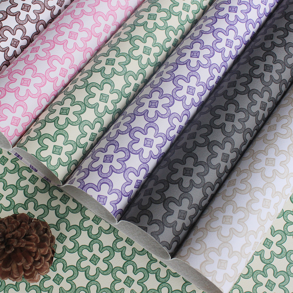XZ60069 floral printed PVC leather for handbags