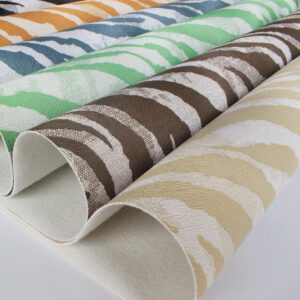 XZ60070 zebra print PVC leather for bags with double-needle brushed fabric backing