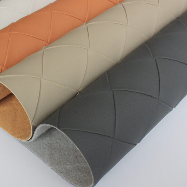 XZ60078 woven embossed PVC leather for bags