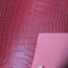 XZ60080 matte crocodile grain PVC leather for bags with double-needle brushed fabric backing