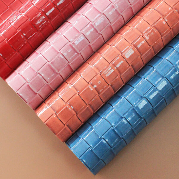 XZ60088 glossy woven embossed PVC leather for bags (3) XZ60088 glossy woven embossed PVC leather for bags