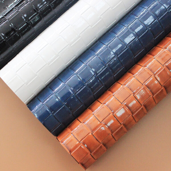 XZ60088 glossy woven embossed PVC leather for bags (6) XZ60088 glossy woven embossed PVC leather for bags