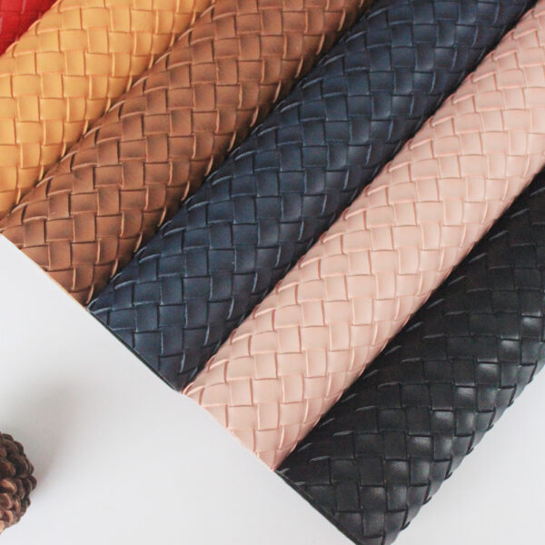 XZ60091 woven pattern PVC leather for handbags (3) XZ60091 woven pattern PVC leather for handbags