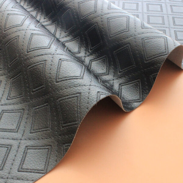 XZ60097 geometric embossed PVC leather for chair upholstery (1) 0.6mm geometric PVC leather for chairs