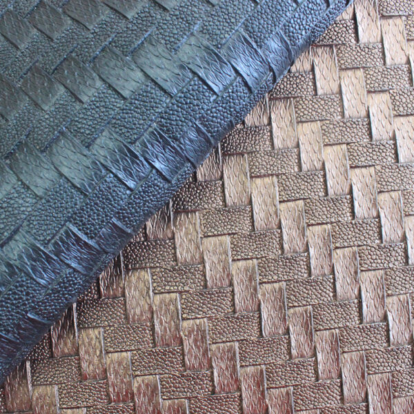 XZ60100 woven embossed PVC leather for bags