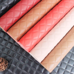 XZ73118 diamond stitched PVC leather for bags