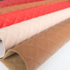 XZ73118 diamond stitched PVC leather with brush fabric backing (5) diamond synthetic leather for fashion bags