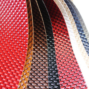 XZ73133 glossy snake scale PVC leather for bags with brush backing