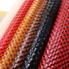 XZ73133 glossy snake scale PVC leather for bags with brush backing