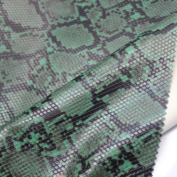 XZ73181 python snake print PVC leather for bags with embossed scale texture