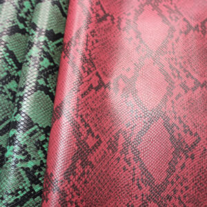 XZ73181 python snake print PVC leather for bags with embossed scale texture