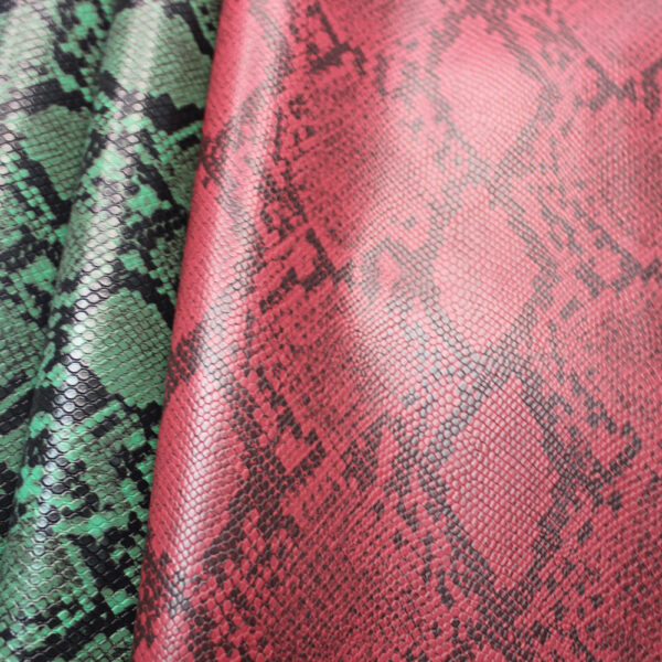 XZ73181 python snake print PVC leather for bags with embossed scale texture