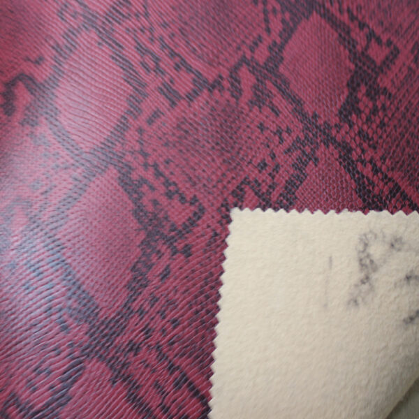 XZ73181 python snake print PVC leather for bags with embossed scale texture