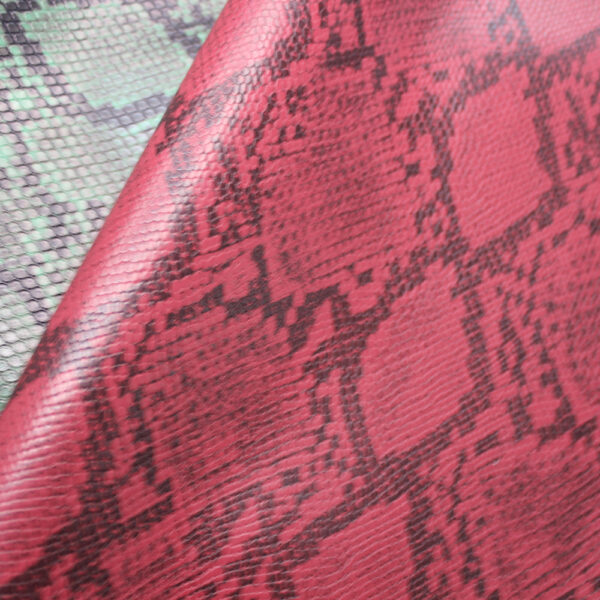 XZ73181 python snake print PVC leather for bags with embossed scale texture