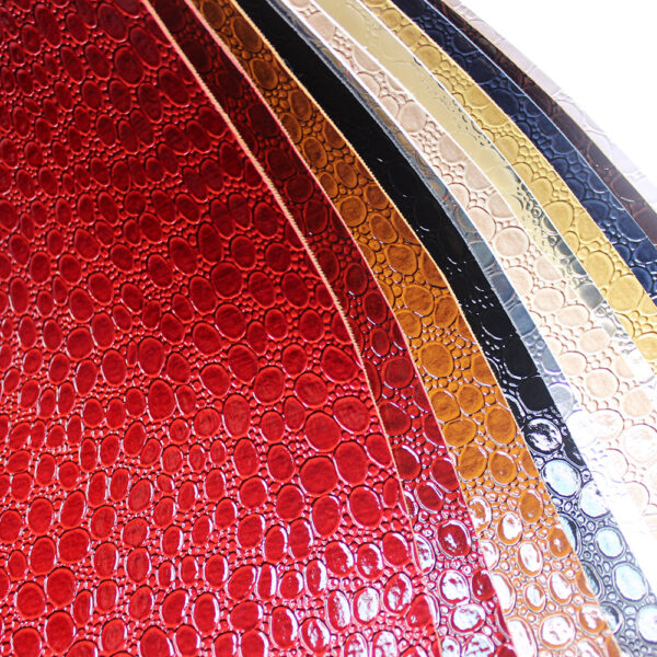 XZ73212 metallic water drop embossed PVC leather for bags