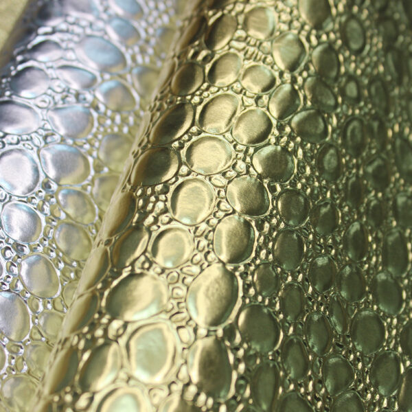 XZ73212 metallic water drop embossed PVC leather for bags