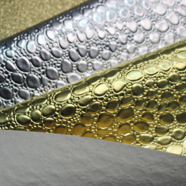 XZ73212 metallic water drop embossed PVC leather for bags