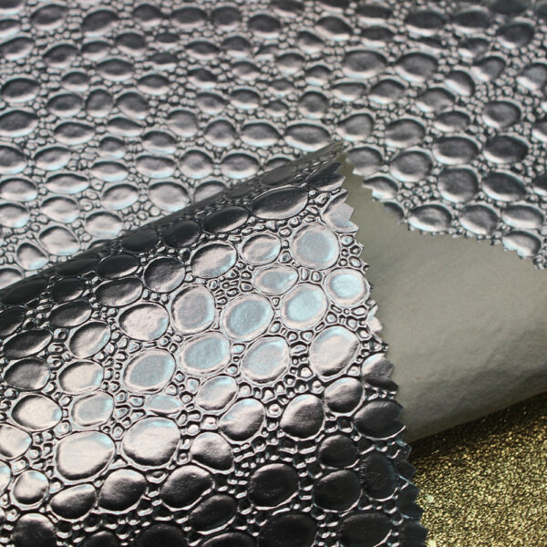 XZ73212 metallic water drop embossed PVC leather for bags
